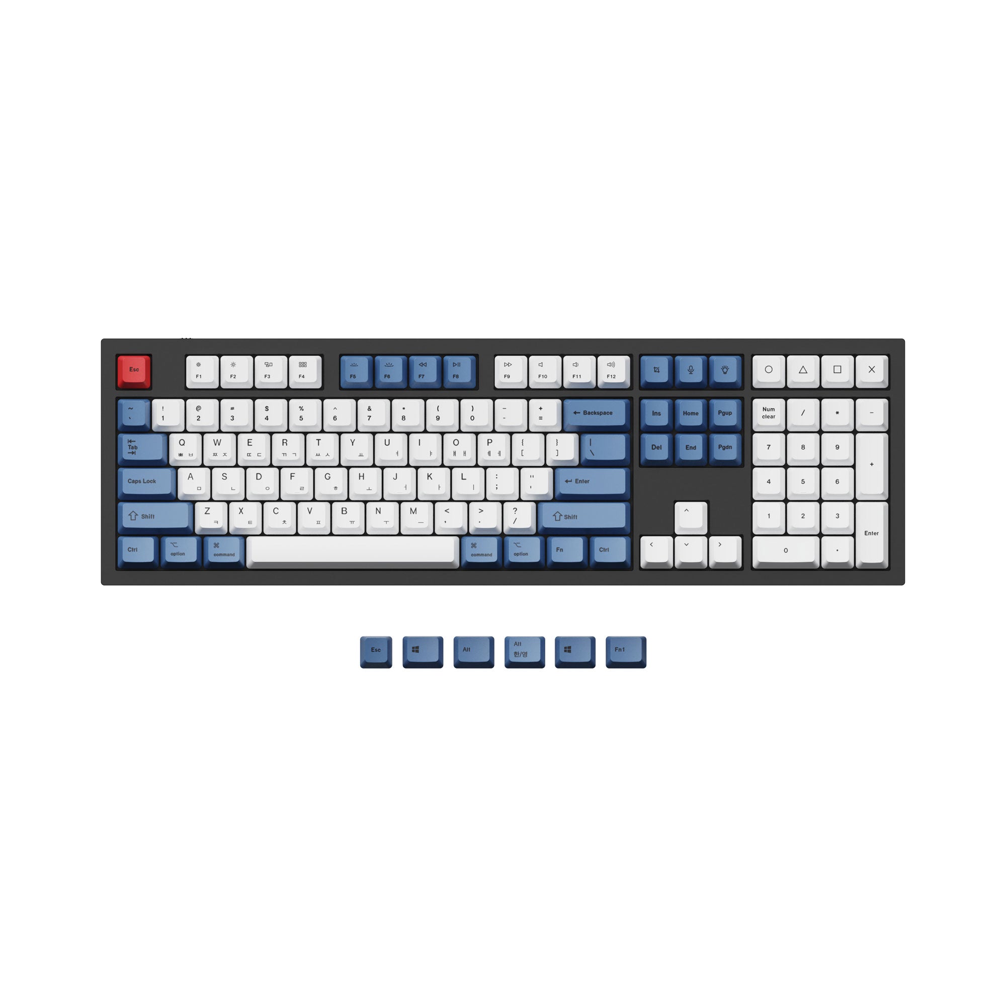 ISO & ANSI Q3 & Q4 & Q4 Pro & Q6 & Q6 Pro & V3 & V4 & V6 & K8 & K8 Pro OEM Dye-Sub PBT Keycap Set - Blue - Image 11