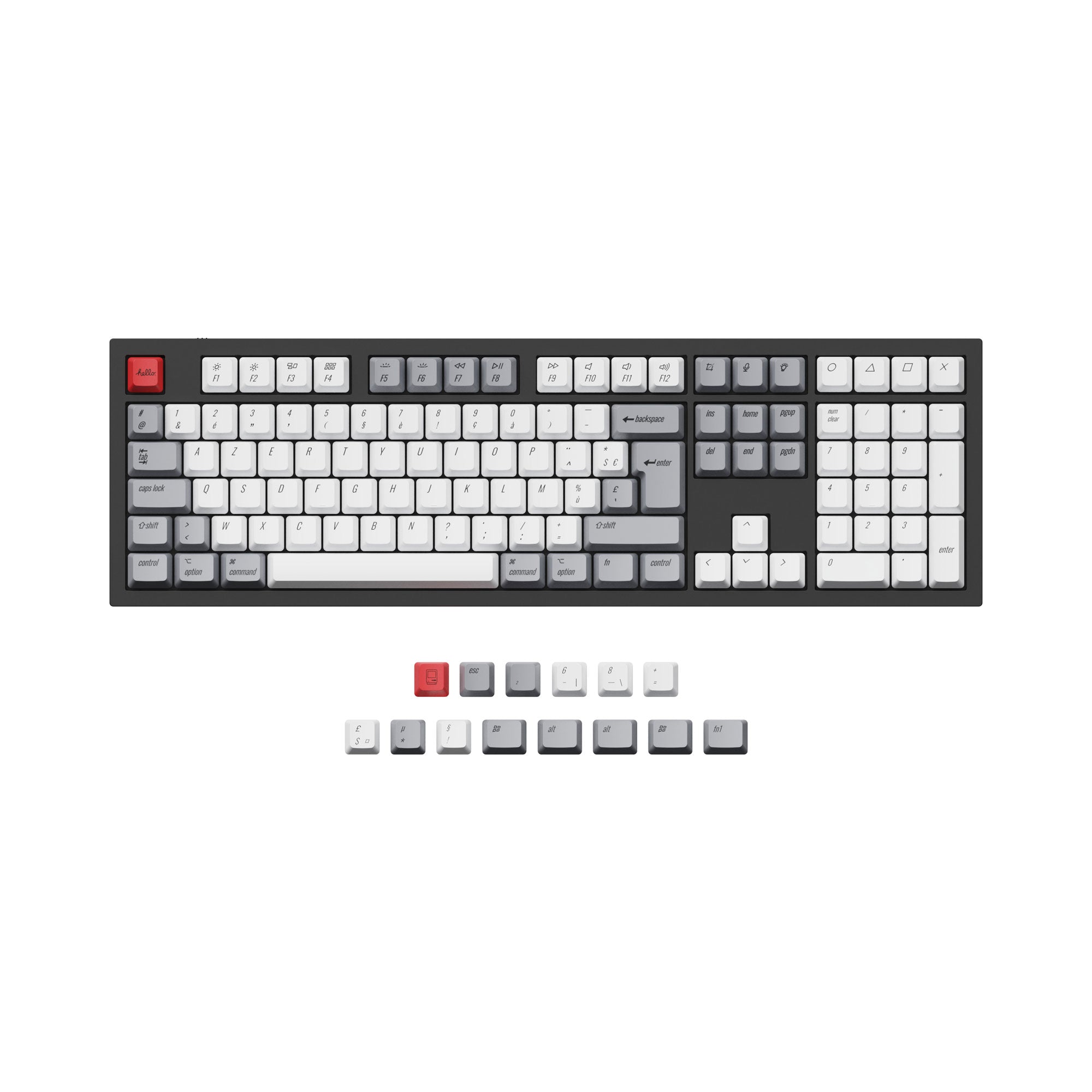 ISO & ANSI Q3 & Q4 & Q4 Pro & Q6 & Q6 Pro & V3 & V4 & V6 & K8 & K8 Pro OEM Dye-Sub PBT Keycap Set - Retro - Image 4