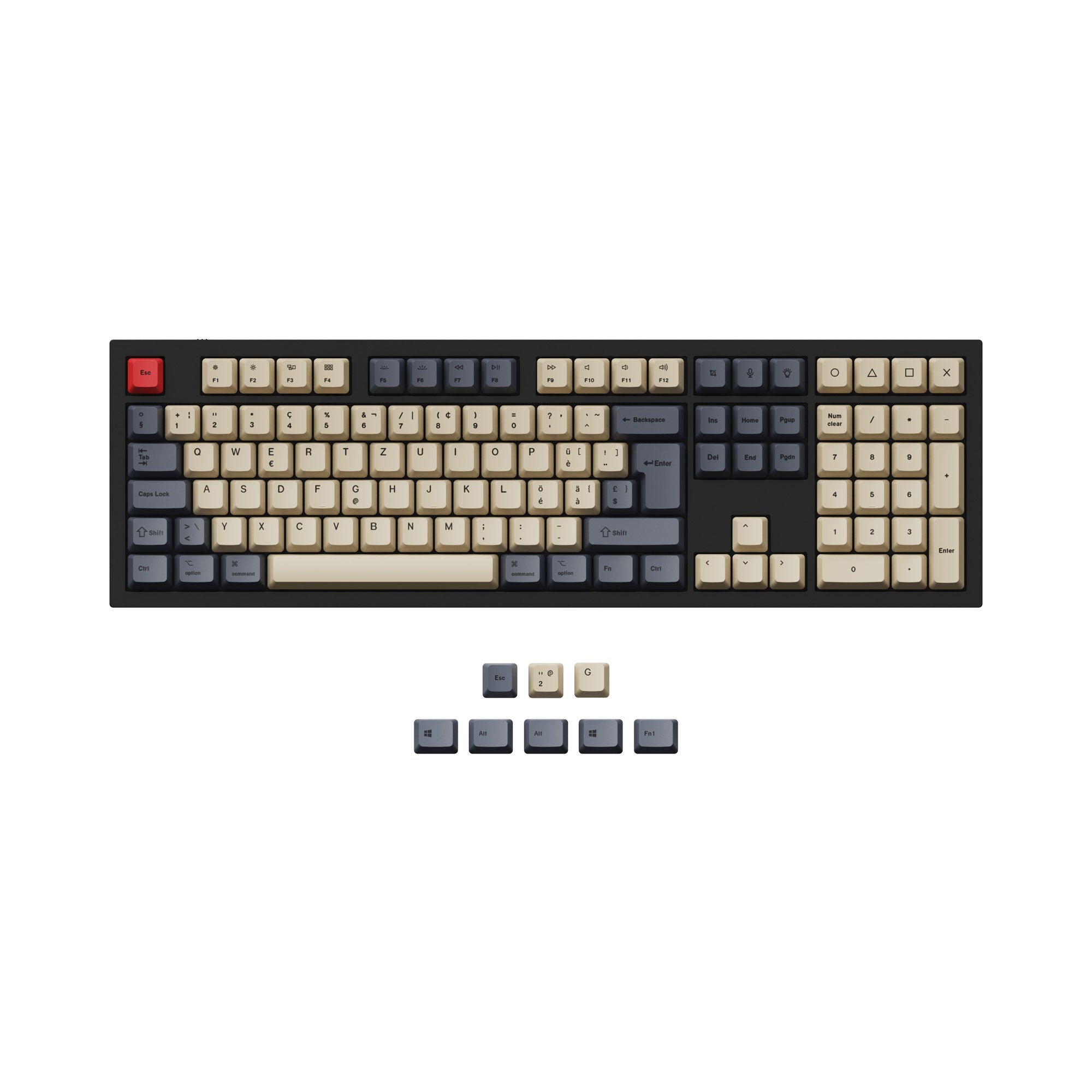 ISO & ANSI Q3 & Q4 & Q4 Pro & Q6 & Q6 Pro & V3 & V4 & V6 & K8 & K8 Pro OEM Dye-Sub PBT Keycap Set - Carbon - Image 5