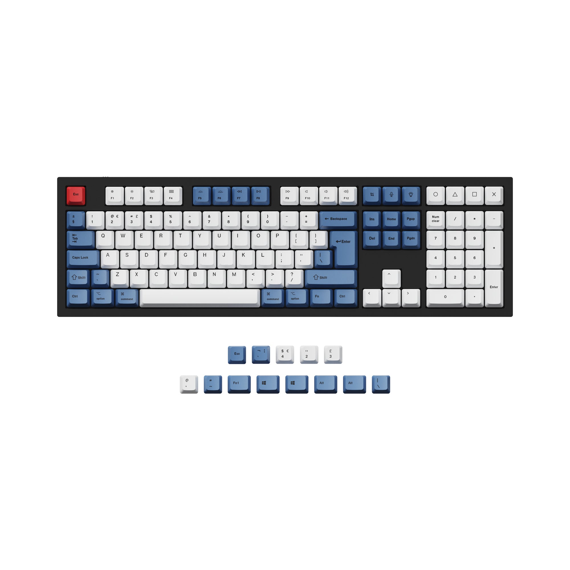 ISO & ANSI Q3 & Q4 & Q4 Pro & Q6 & Q6 Pro & V3 & V4 & V6 & K8 & K8 Pro OEM Dye-Sub PBT Keycap Set - Blue - Image 13