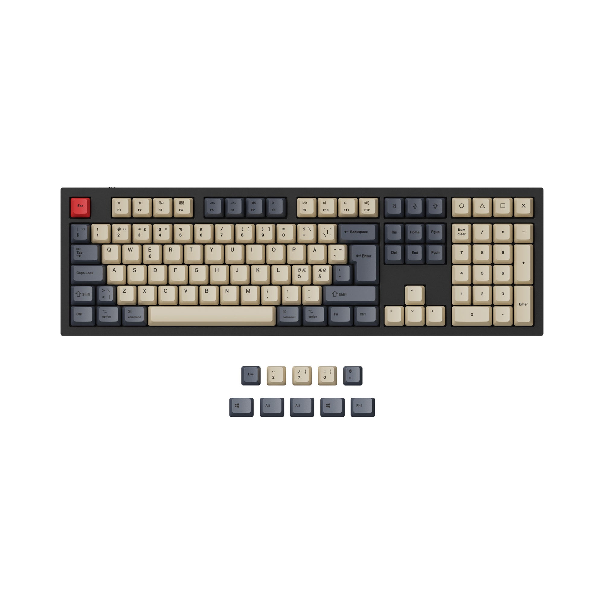 ISO & ANSI Q3 & Q4 & Q4 Pro & Q6 & Q6 Pro & V3 & V4 & V6 & K8 & K8 Pro OEM Dye-Sub PBT Keycap Set - Carbon - Image 3