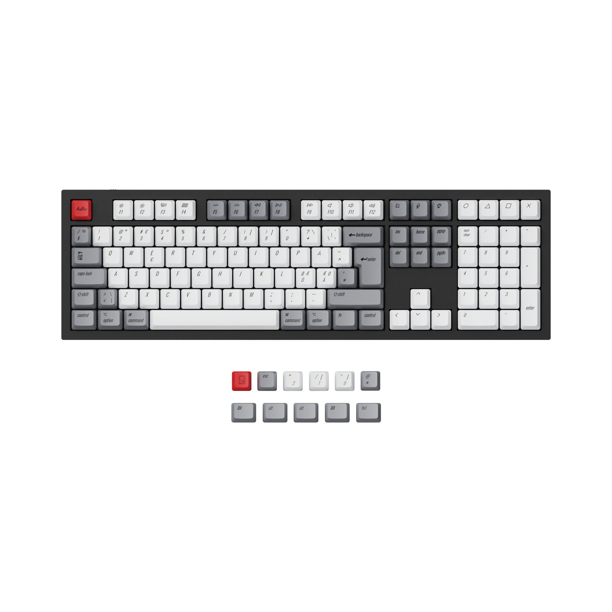 ISO & ANSI Q3 & Q4 & Q4 Pro & Q6 & Q6 Pro & V3 & V4 & V6 & K8 & K8 Pro OEM Dye-Sub PBT Keycap Set - Retro - Image 3