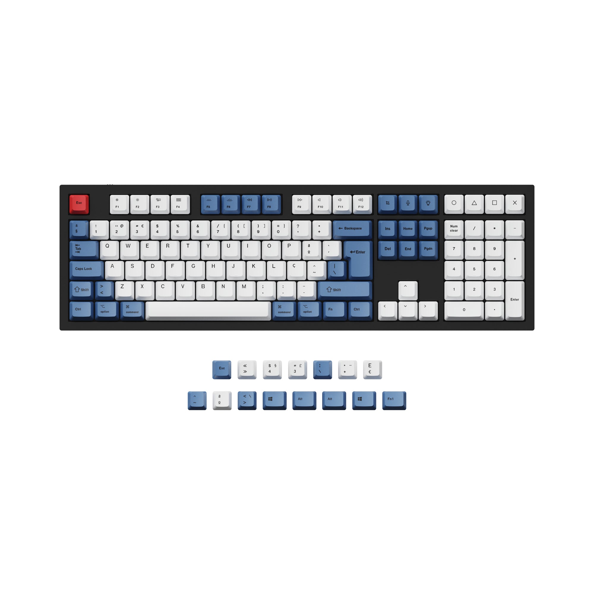 ISO & ANSI Q3 & Q4 & Q4 Pro & Q6 & Q6 Pro & V3 & V4 & V6 & K8 & K8 Pro OEM Dye-Sub PBT Keycap Set - Blue - Image 7