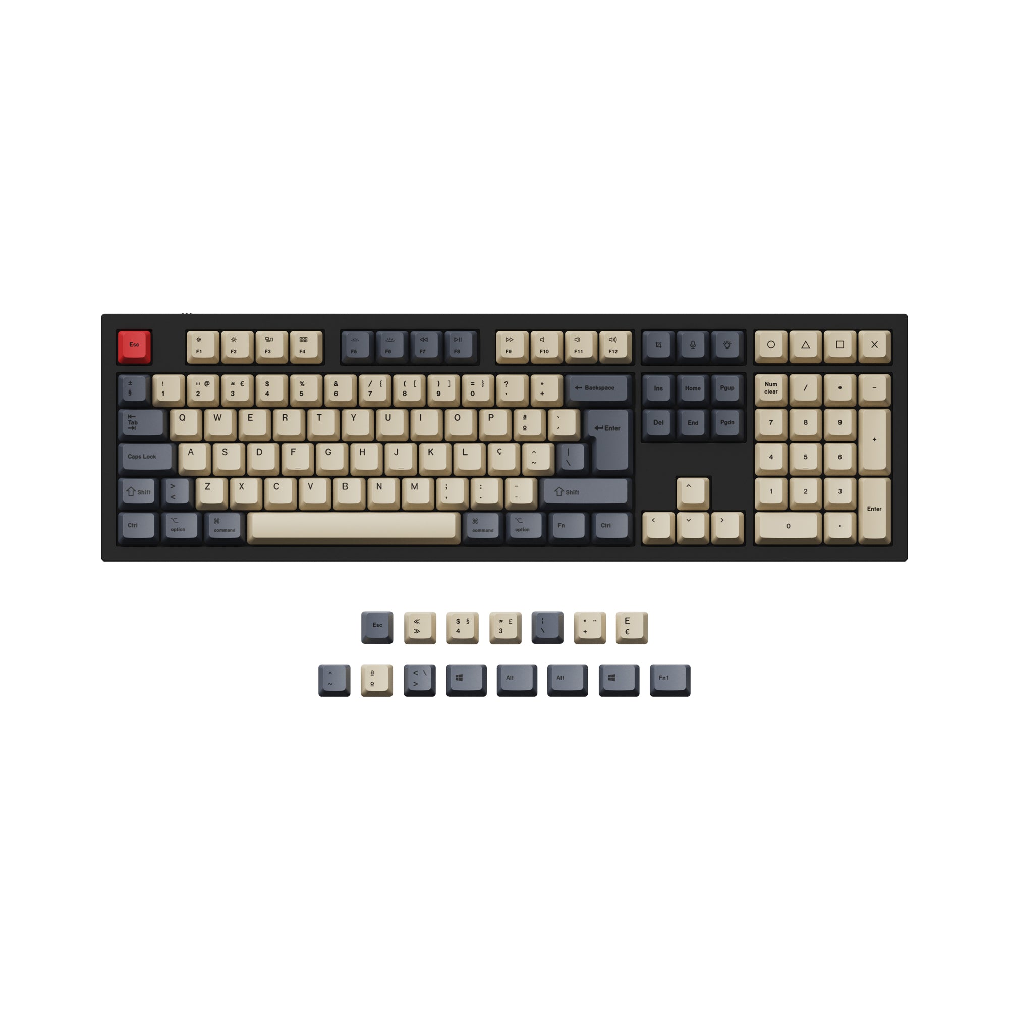 ISO & ANSI Q3 & Q4 & Q4 Pro & Q6 & Q6 Pro & V3 & V4 & V6 & K8 & K8 Pro OEM Dye-Sub PBT Keycap Set - Carbon - Image 7