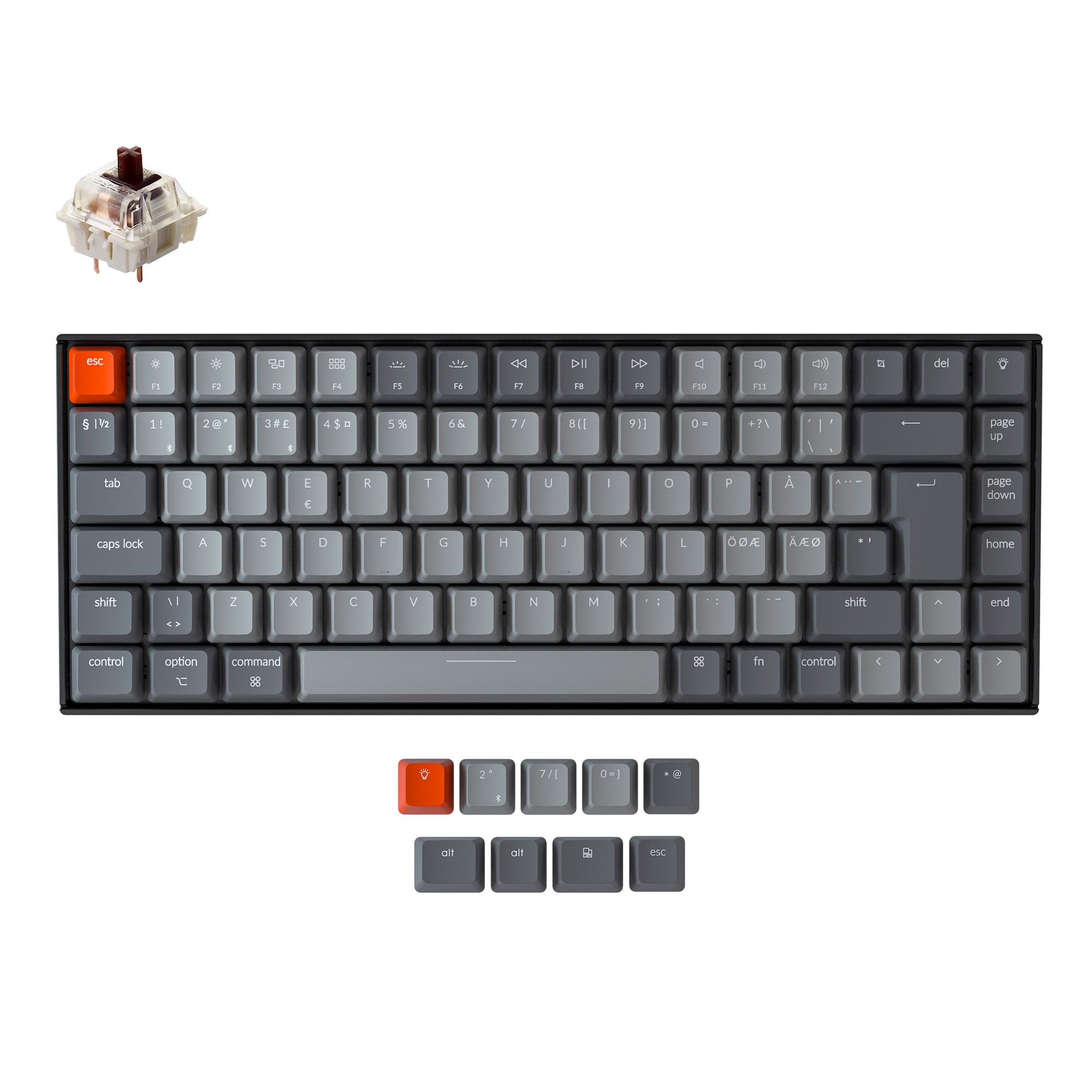 Keychron K2 Wireless Mechanical Keyboard (Nordic ISO Layout) - Version 2 - Image 3