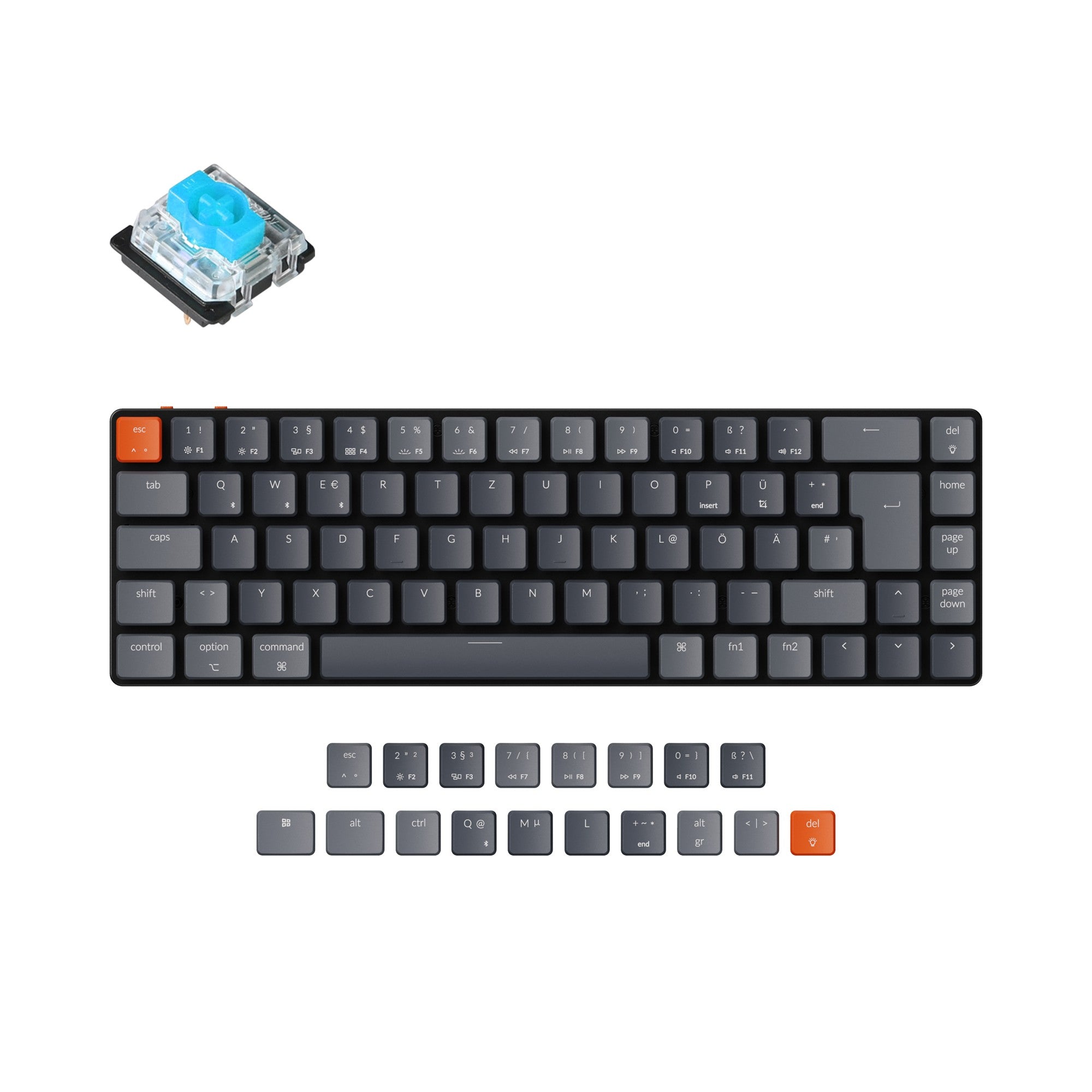 Keychron K7 Ultra-slim Wireless Mechanical Keyboard (German ISO-DE Layout) - Image 5