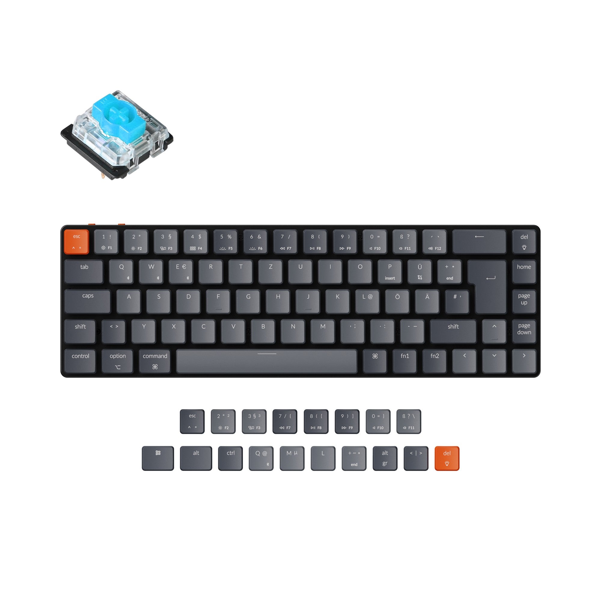 Keychron K7 Ultra-slim Wireless Mechanical Keyboard (German ISO-DE Layout) - Image 2