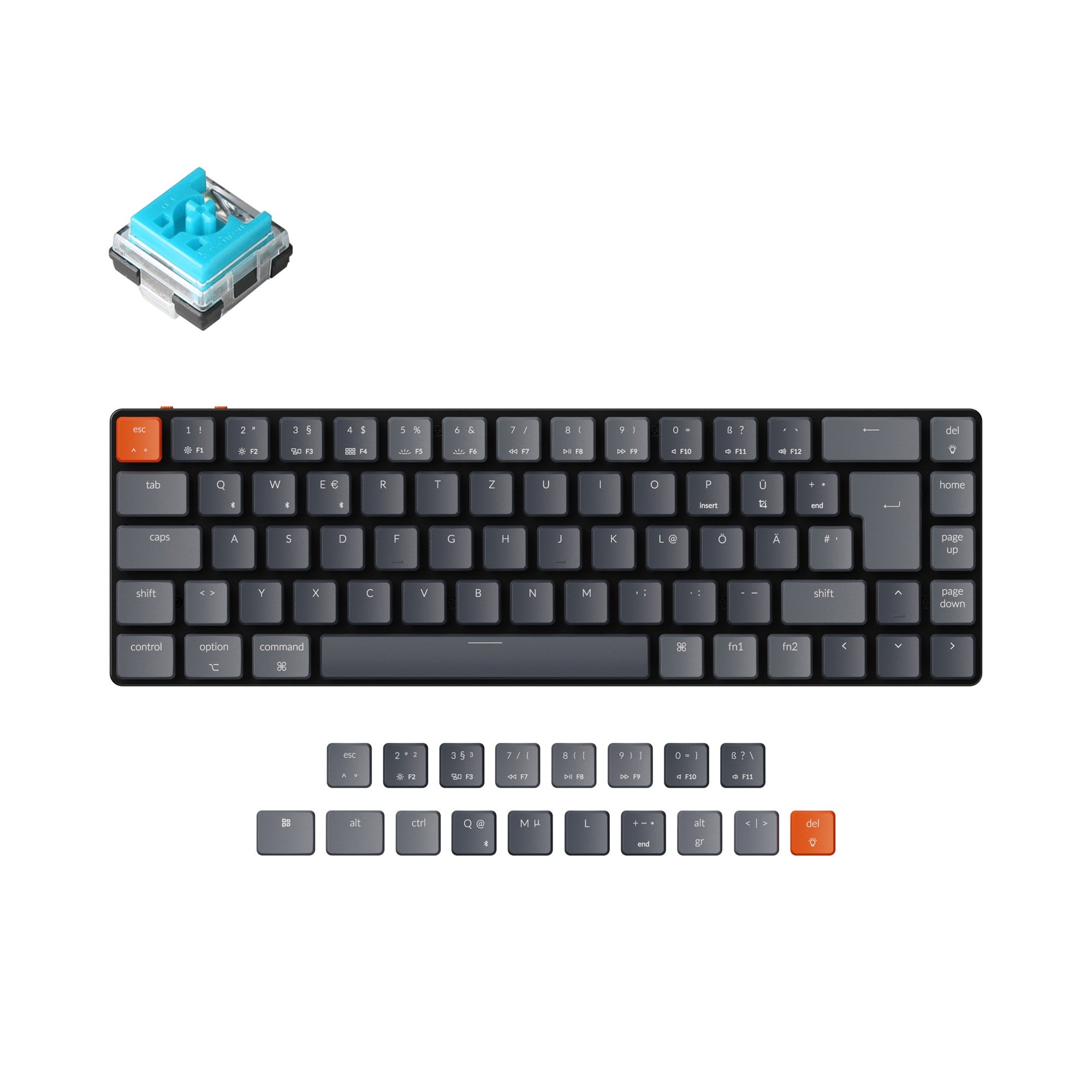 Keychron K7 Ultra-slim Wireless Mechanical Keyboard (German ISO-DE Layout) - Image 11