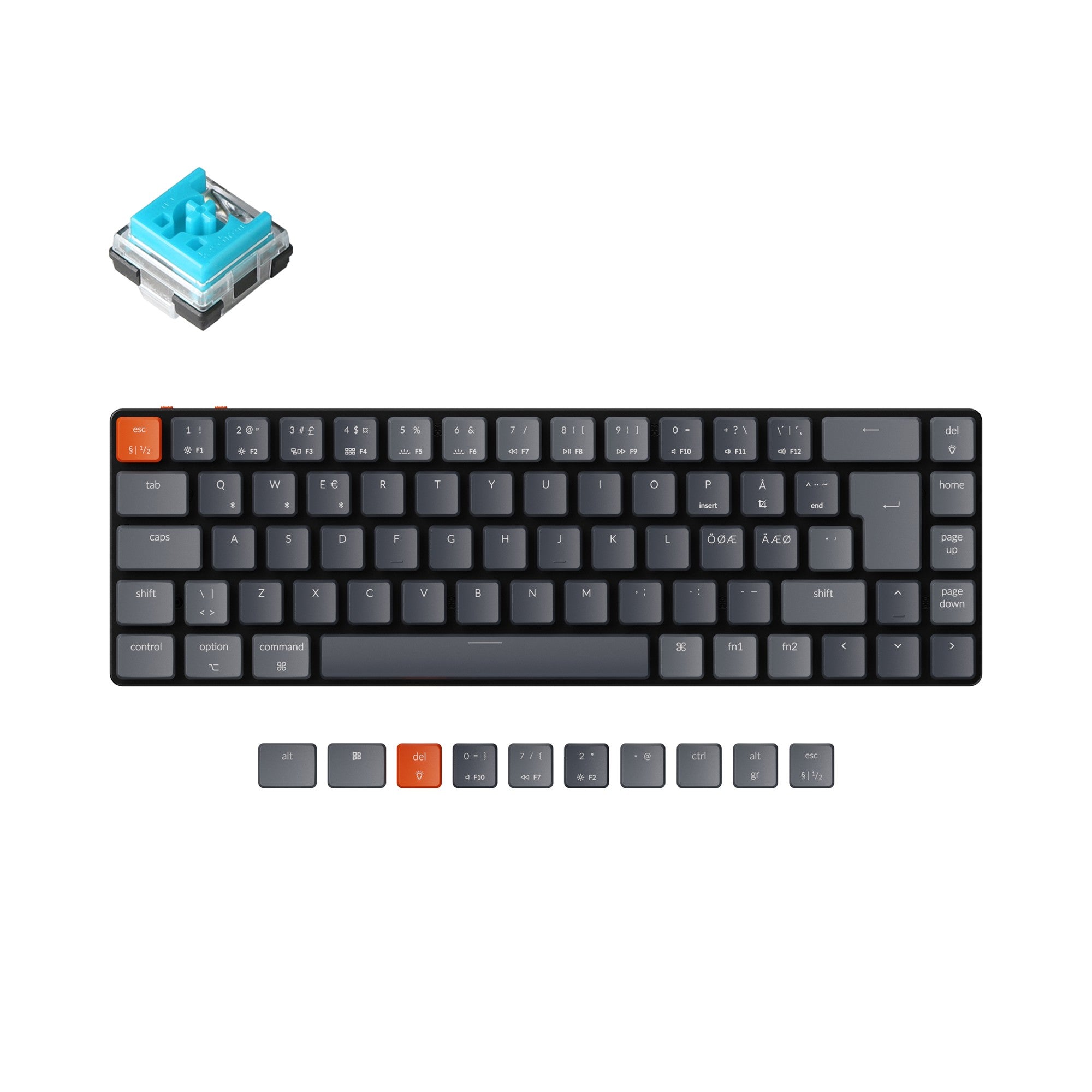 Keychron K7 Ultra-slim Wireless Mechanical Keyboard (Nordic ISO Layout) - Image 5
