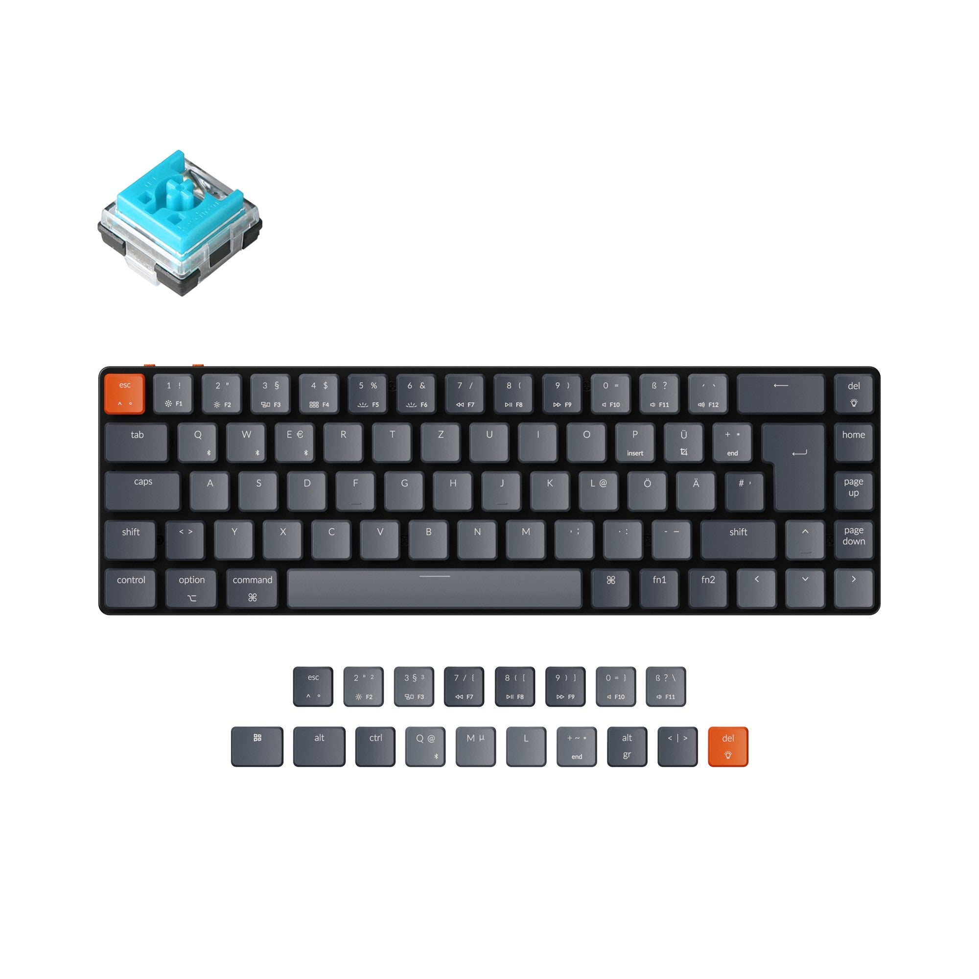 Keychron K7 Ultra-slim Wireless Mechanical Keyboard (German ISO-DE Layout) - Image 8
