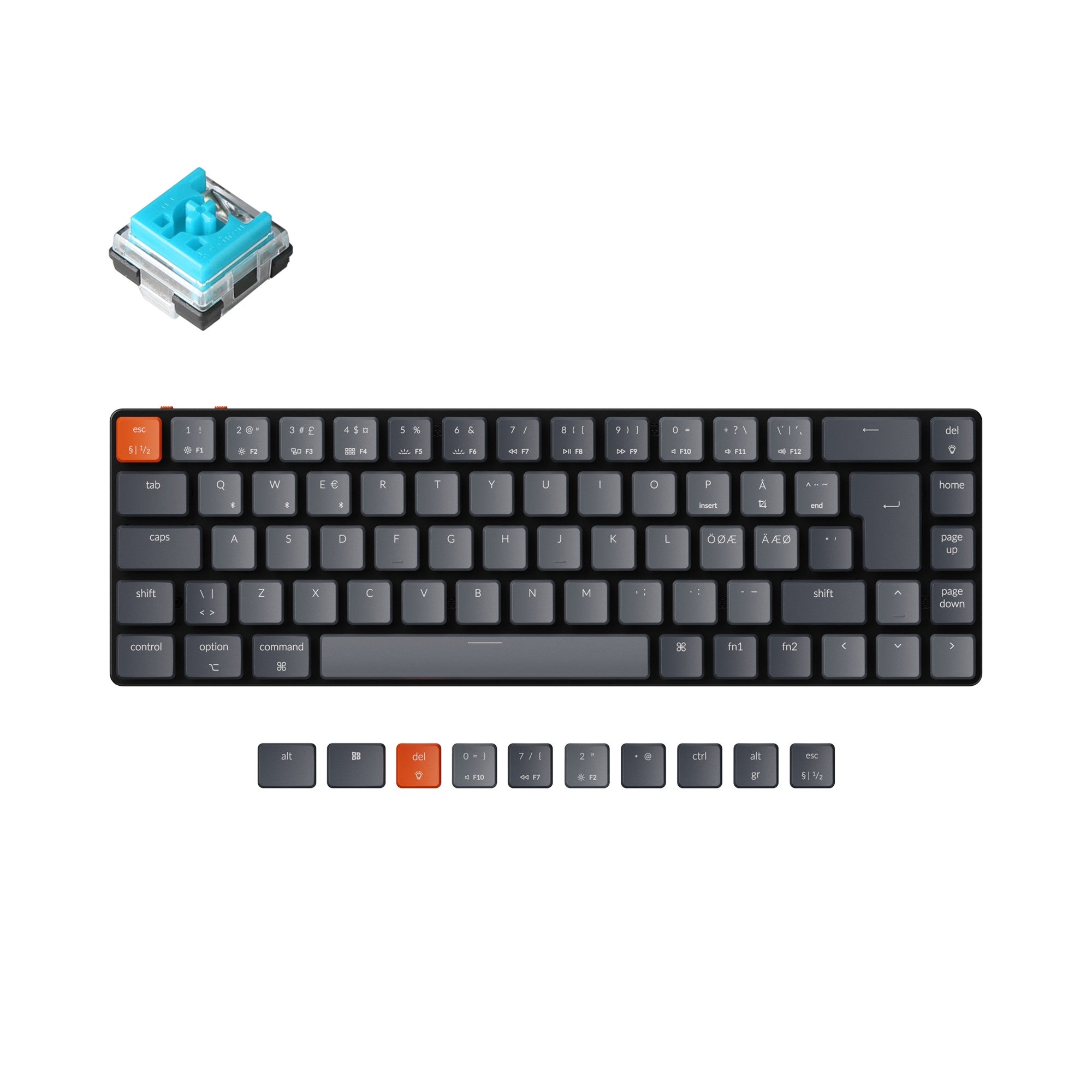 Keychron K7 Ultra-slim Wireless Mechanical Keyboard (Nordic ISO Layout) - Image 2