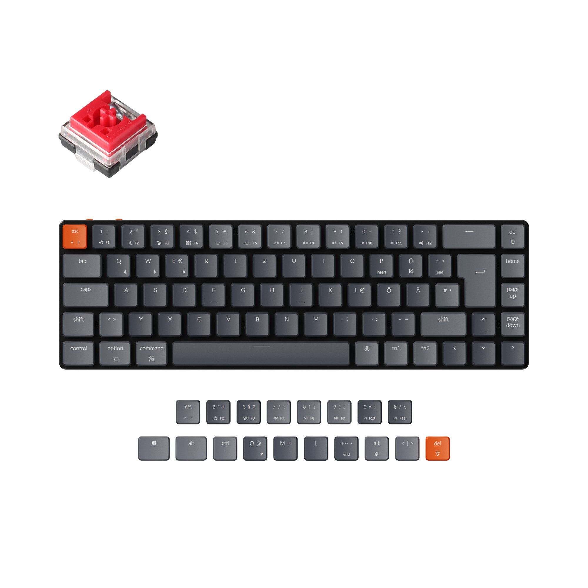 Keychron K7 Ultra-slim Wireless Mechanical Keyboard (German ISO-DE Layout) - Image 10
