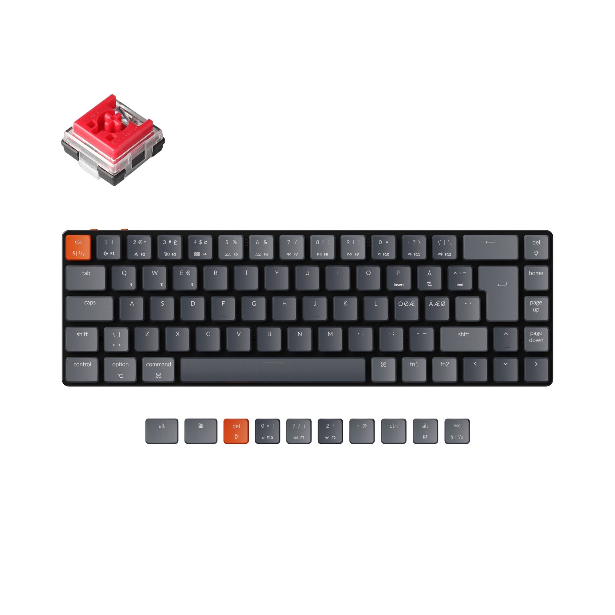 Keychron K7 Ultra-slim Wireless Mechanical Keyboard (Nordic ISO Layout) - Image 4