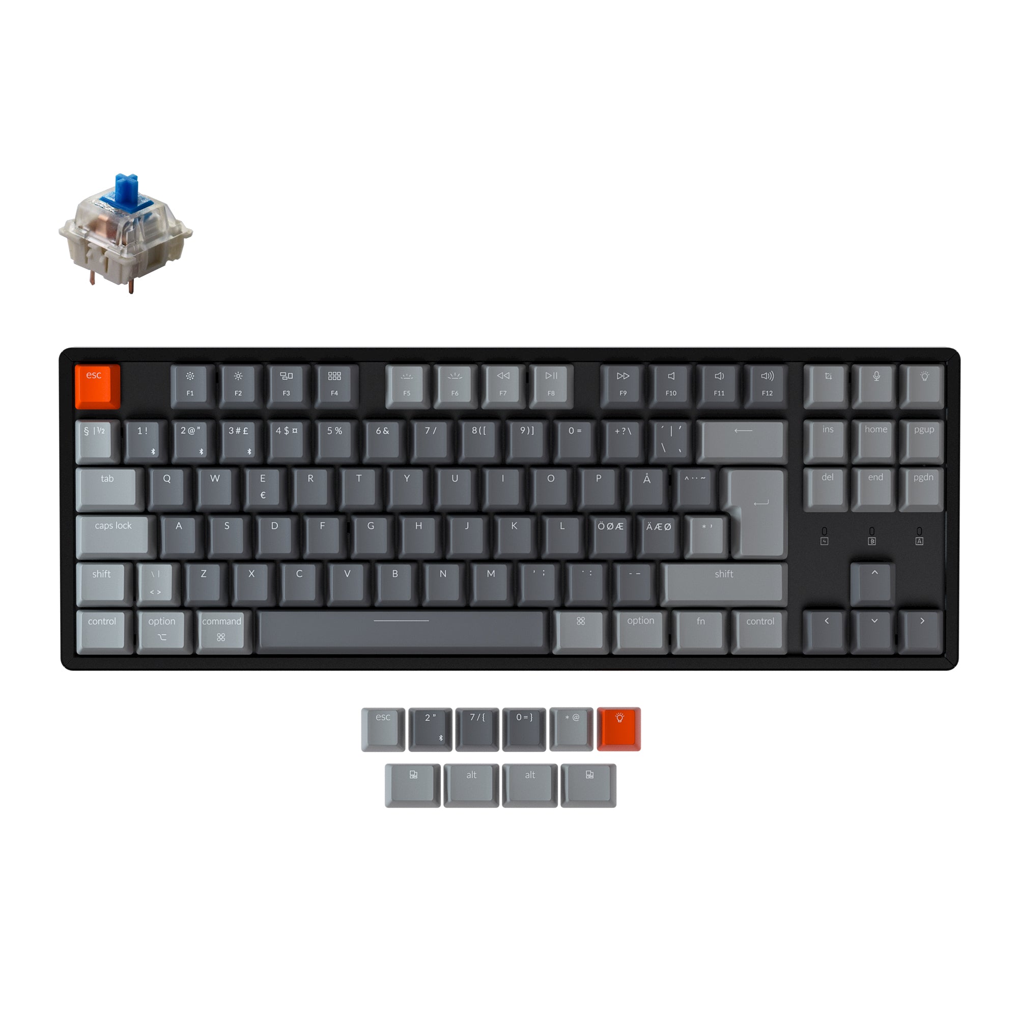 Keychron K8 Wireless Mechanical Keyboard (Nordic ISO Layout) - Image 2
