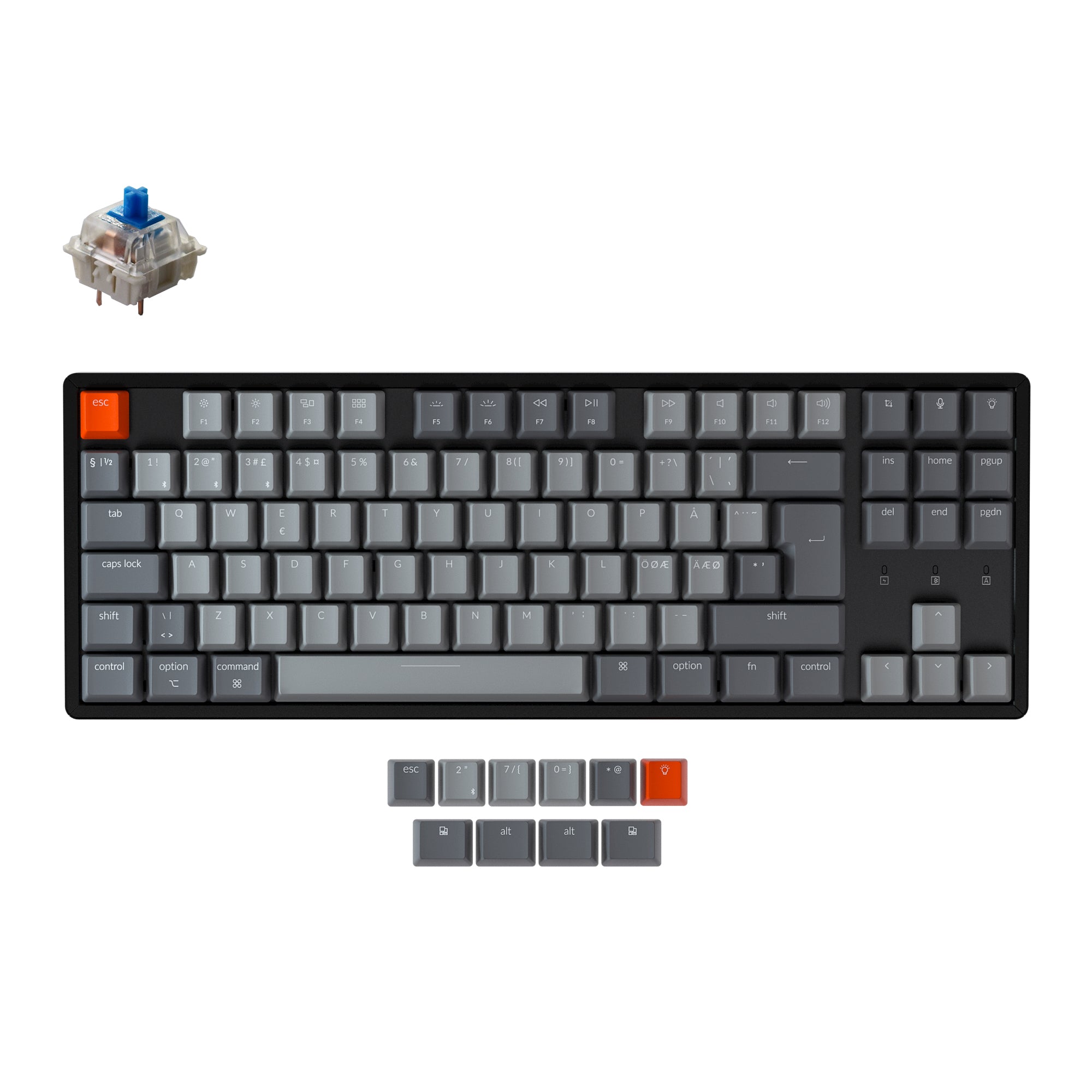Keychron K8 Wireless Mechanical Keyboard (Nordic ISO Layout) - Image 5