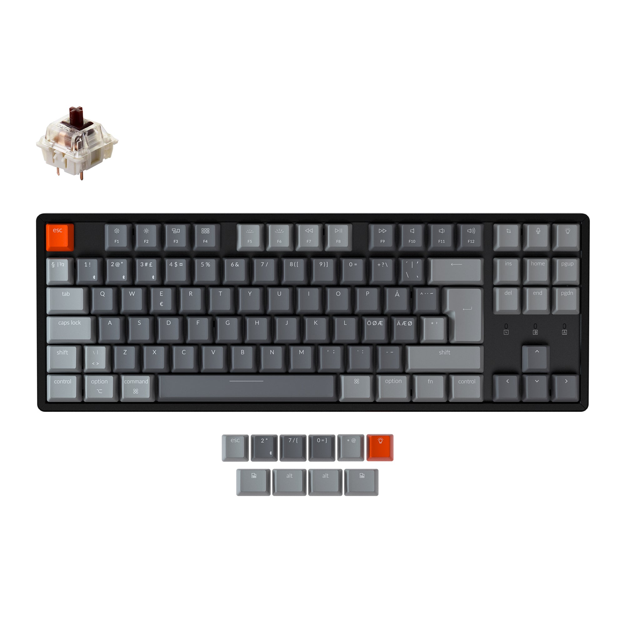 Keychron K8 Wireless Mechanical Keyboard (Nordic ISO Layout) - Image 3
