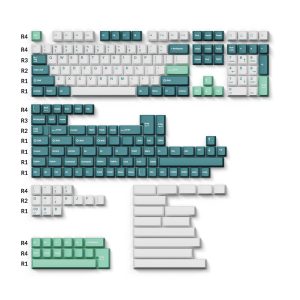 Cherry Profile Double - Shot PBT Full Set Keycaps - White Mint