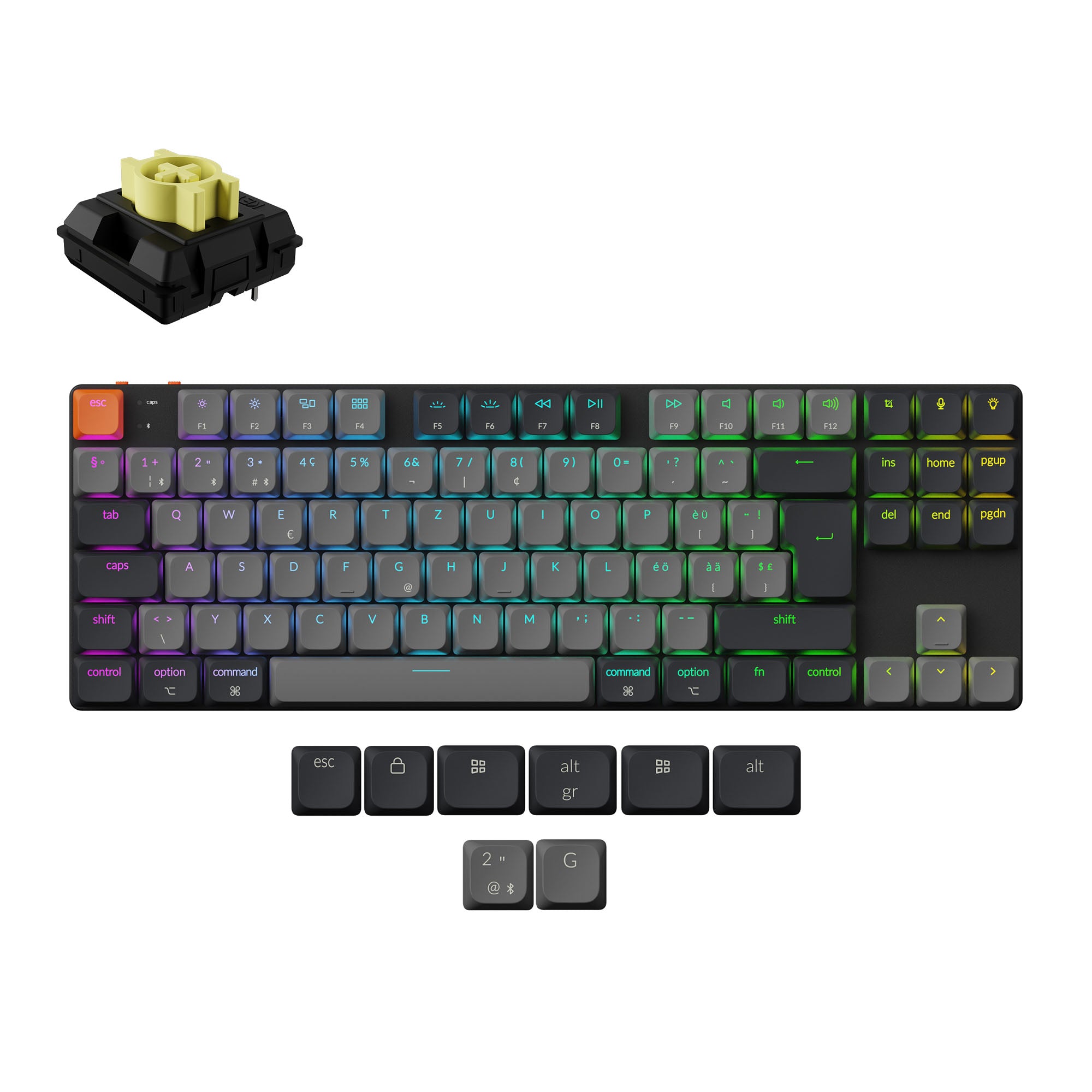 Keychron K1 QMK Wireless Mechanical Keyboard (ISO Layout) - Version 6 - Image 9