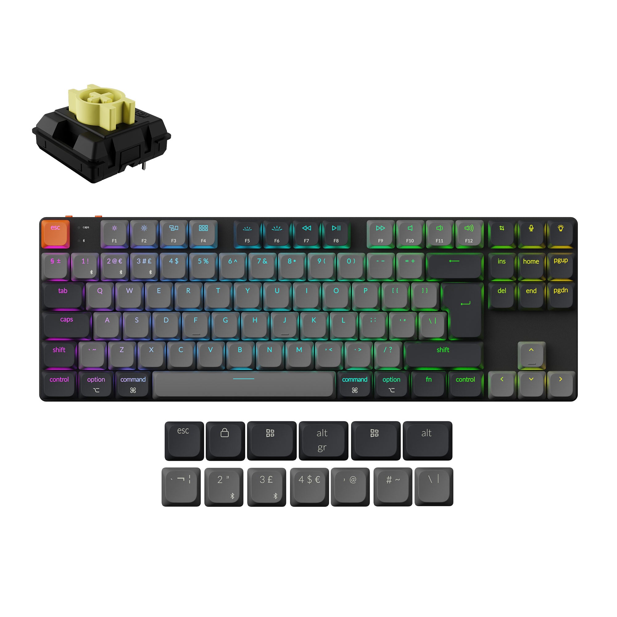 Keychron K1 QMK Wireless Mechanical Keyboard (ISO Layout) - Version 6 - Image 3