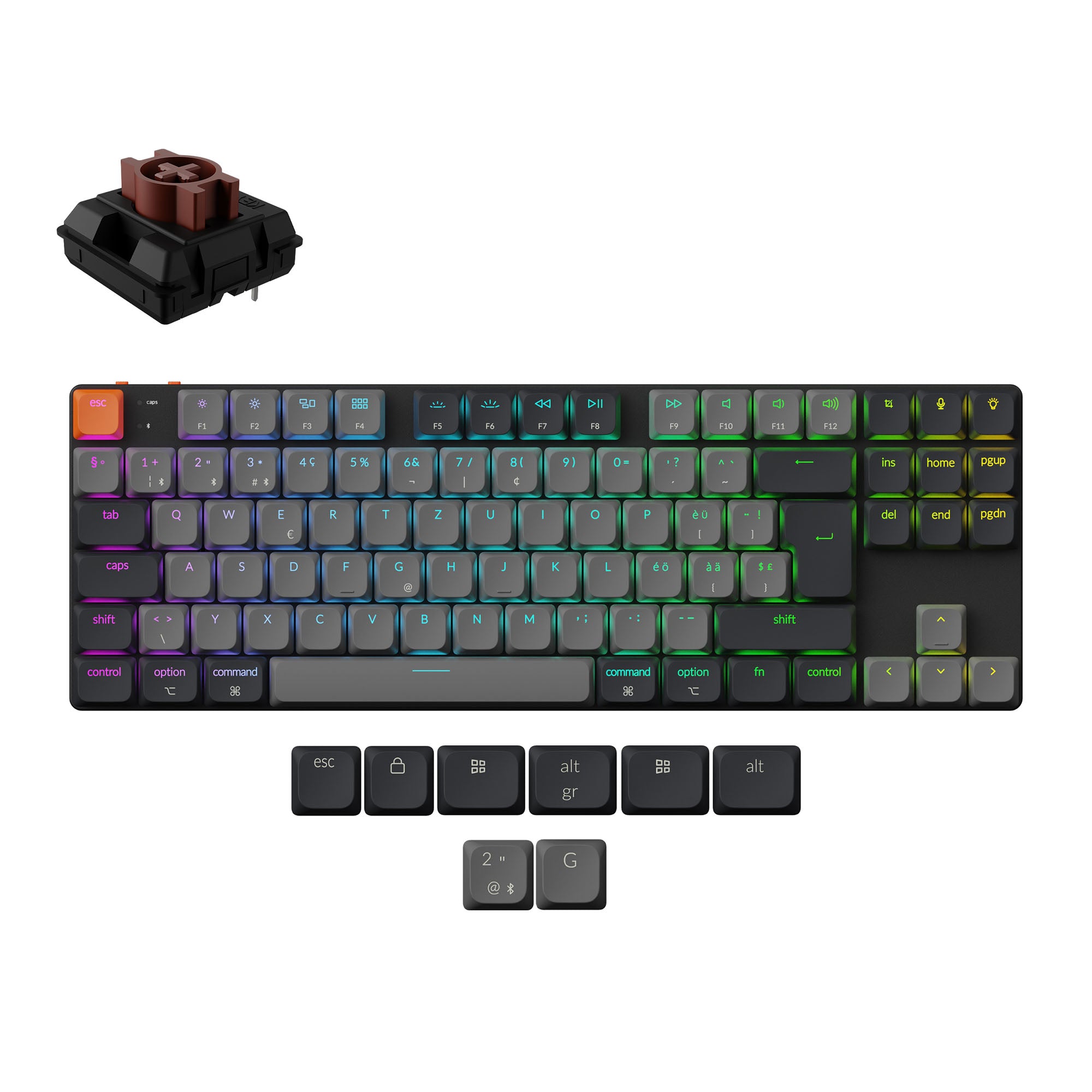 Keychron K1 QMK Wireless Mechanical Keyboard (ISO Layout) - Version 6 - Image 8